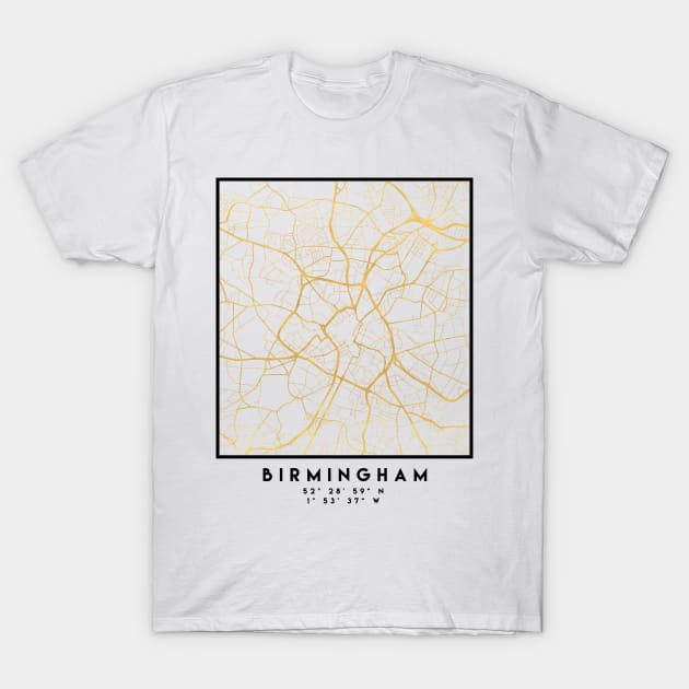 BIRMINGHAM UNITED KINGDOM CITY STREET MAP ART T-Shirt by deificusArt